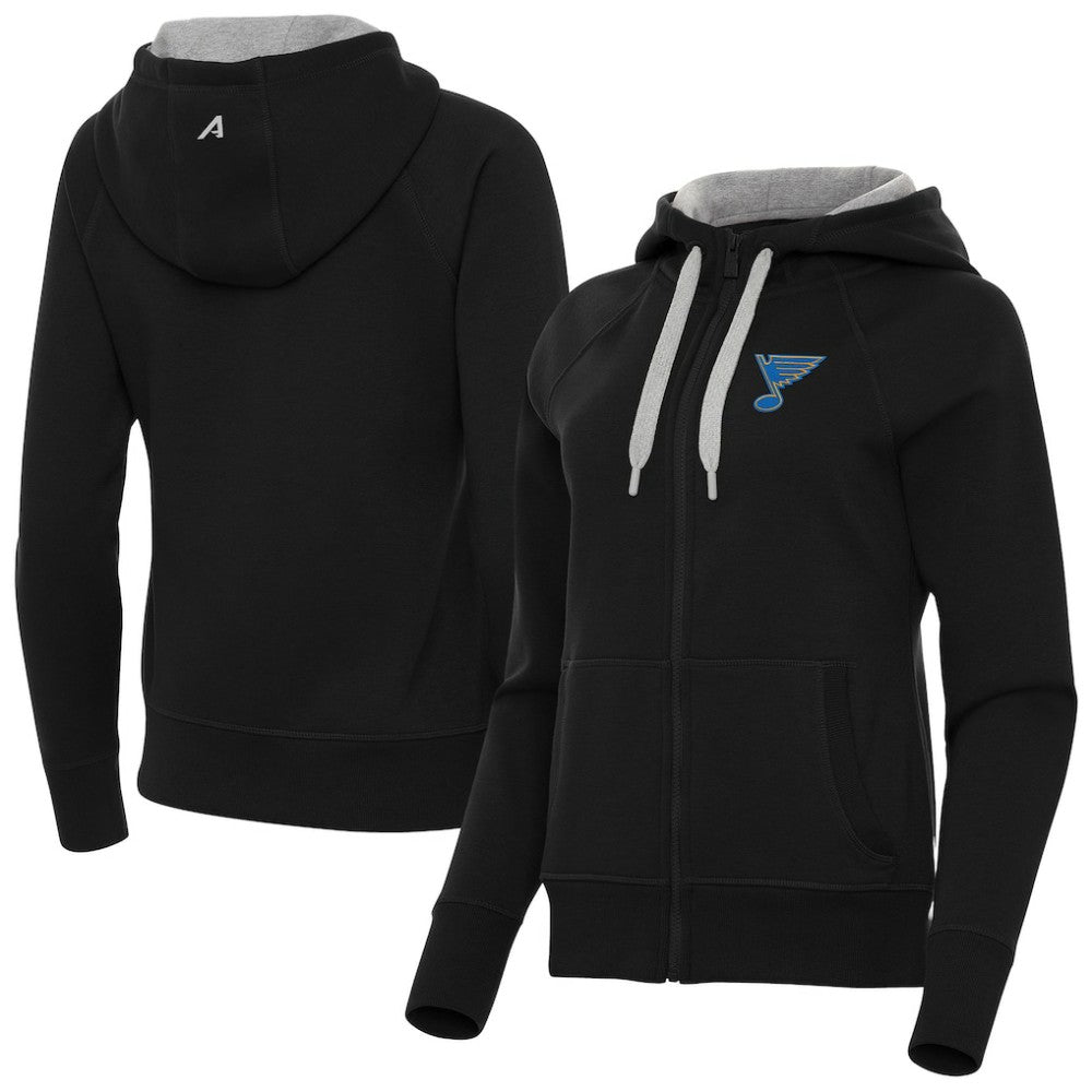 St. Louis Blues Antigua Women's Victory Full-Zip Hoodie - Black | NHL on sale
