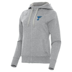 St. Louis Blues Antigua Women's Victory Full-Zip Hoodie - Heather Gray | NHL near me