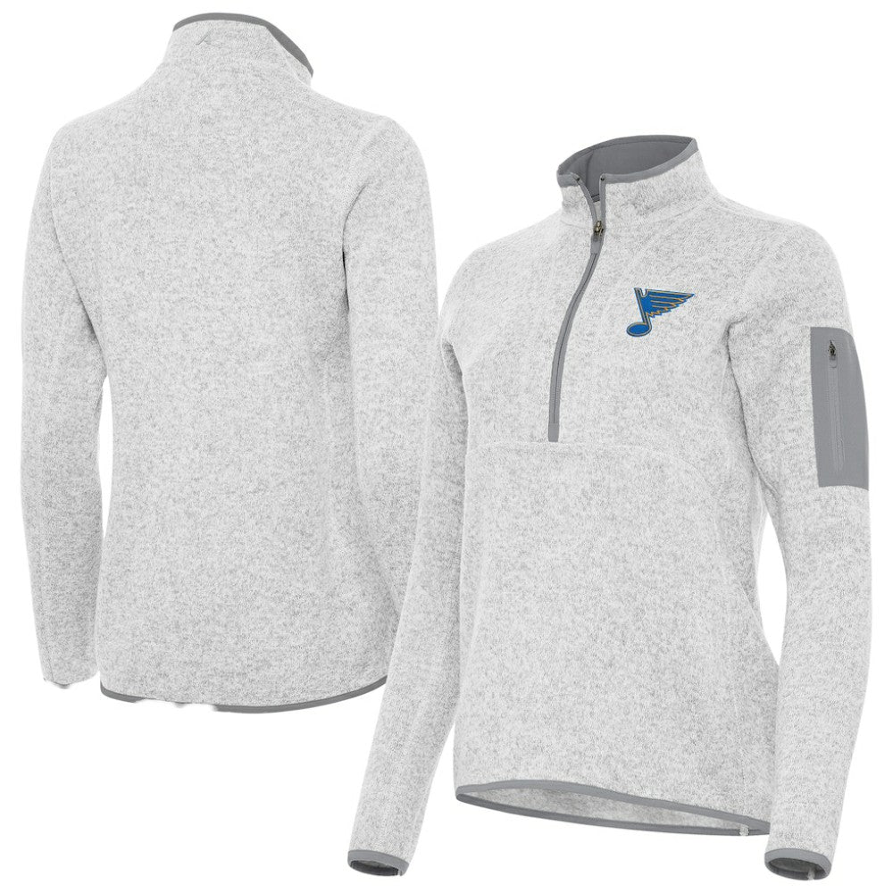 St. Louis Blues Antigua Women's Fortune Half-Zip Pullover - Heather Gray | NHL discount