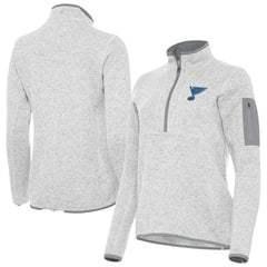 St. Louis Blues Antigua Women's Fortune Half-Zip Pullover - Heather Gray | NHL discount