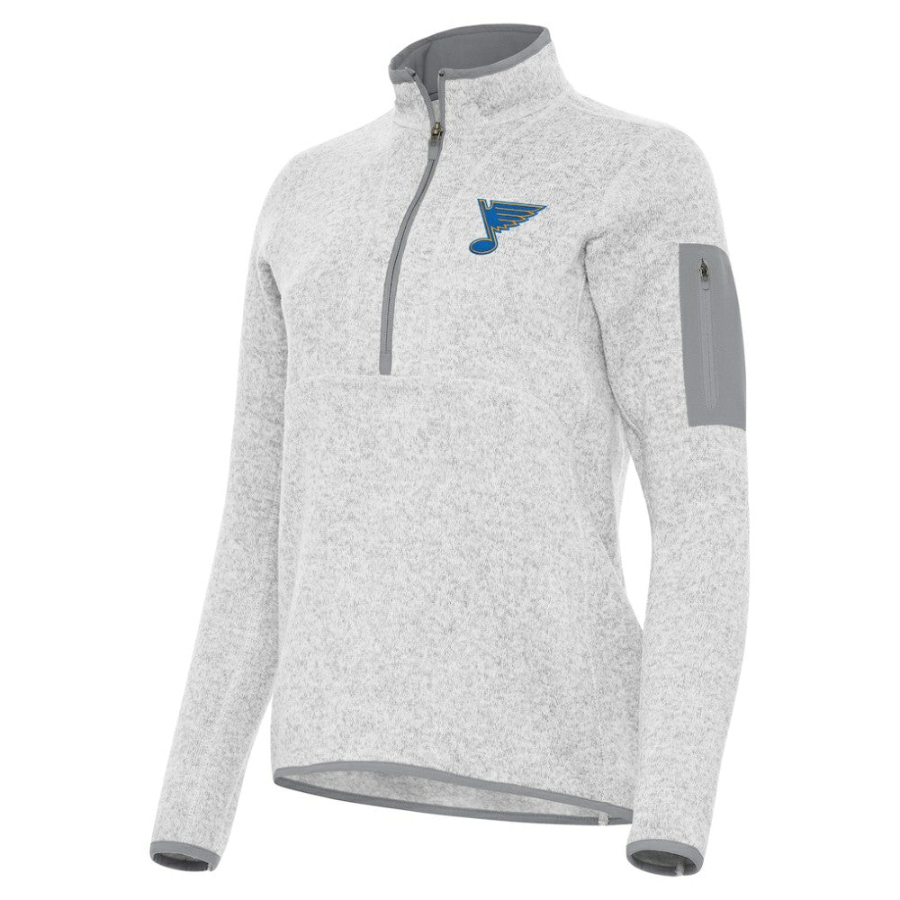 St. Louis Blues Antigua Women's Fortune Half-Zip Pullover - Heather Gray | NHL discount