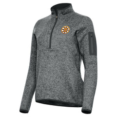 Boston Bruins Antigua Women's Fortune Half-Zip Pullover - Heather Black | NHL Clearance