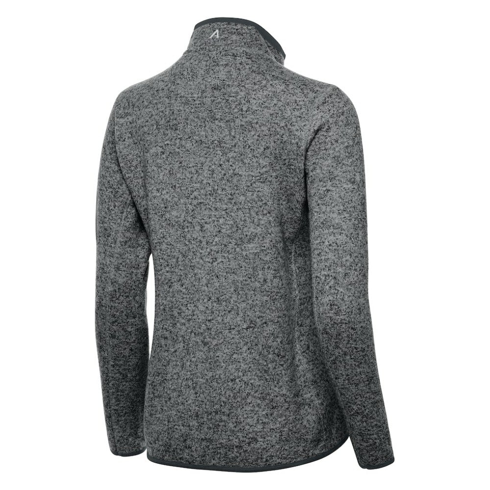 Boston Bruins Antigua Women's Fortune Half-Zip Pullover - Heather Black | NHL Clearance