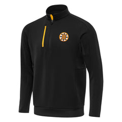 Boston Bruins Antigua Generation Quarter-Zip Pullover Top - Black | NHL Lifestyle