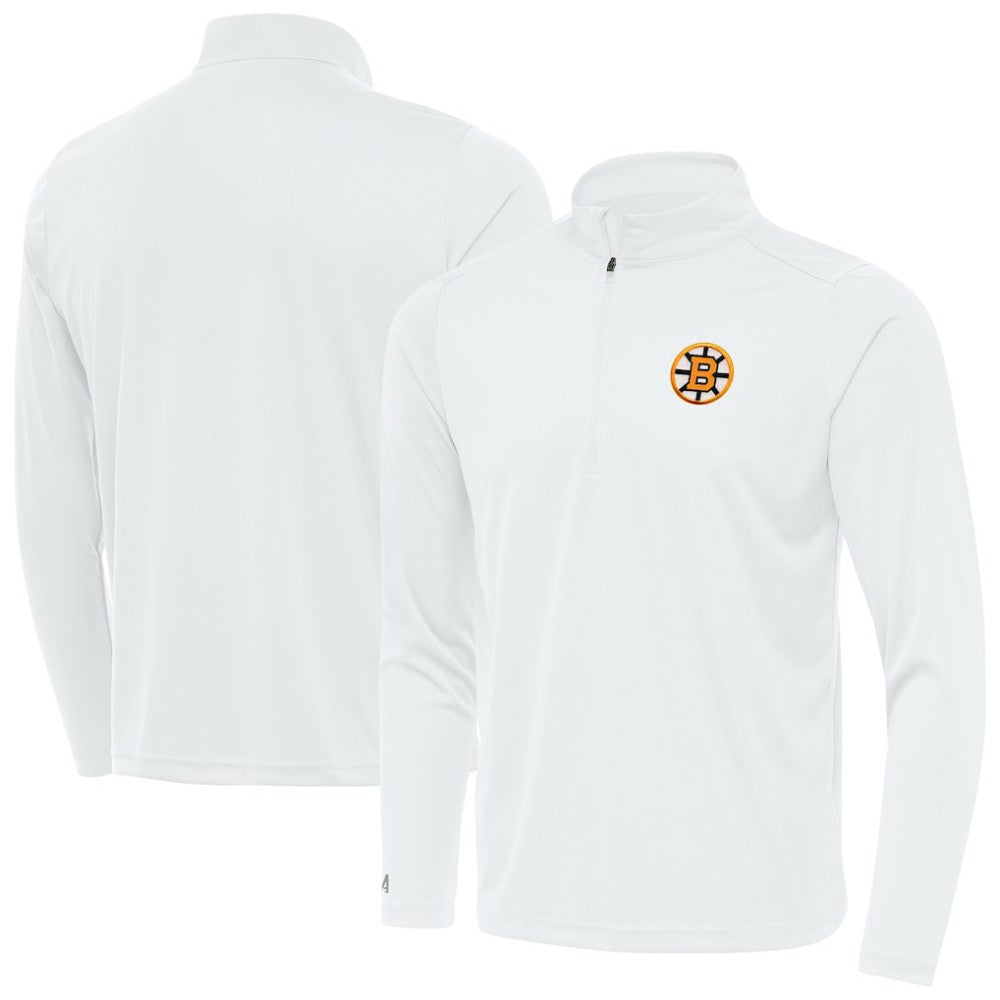 Boston Bruins Antigua Tribute Lightweight Quarter-Zip Pullover - White | NHL on sale