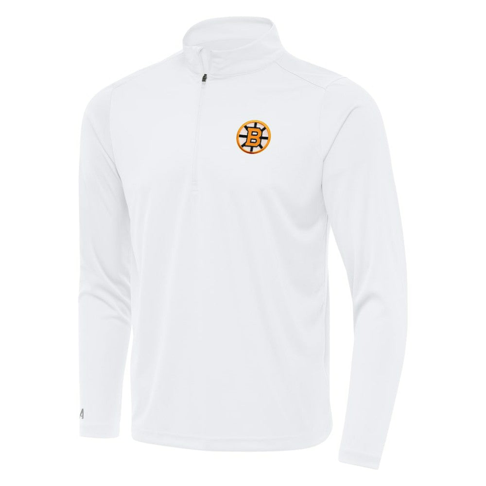 Boston Bruins Antigua Tribute Lightweight Quarter-Zip Pullover - White | NHL on sale