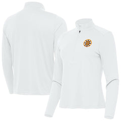 Boston Bruins Antigua Women's Tribute Half-Zip Pullover - White | NHL Clearance