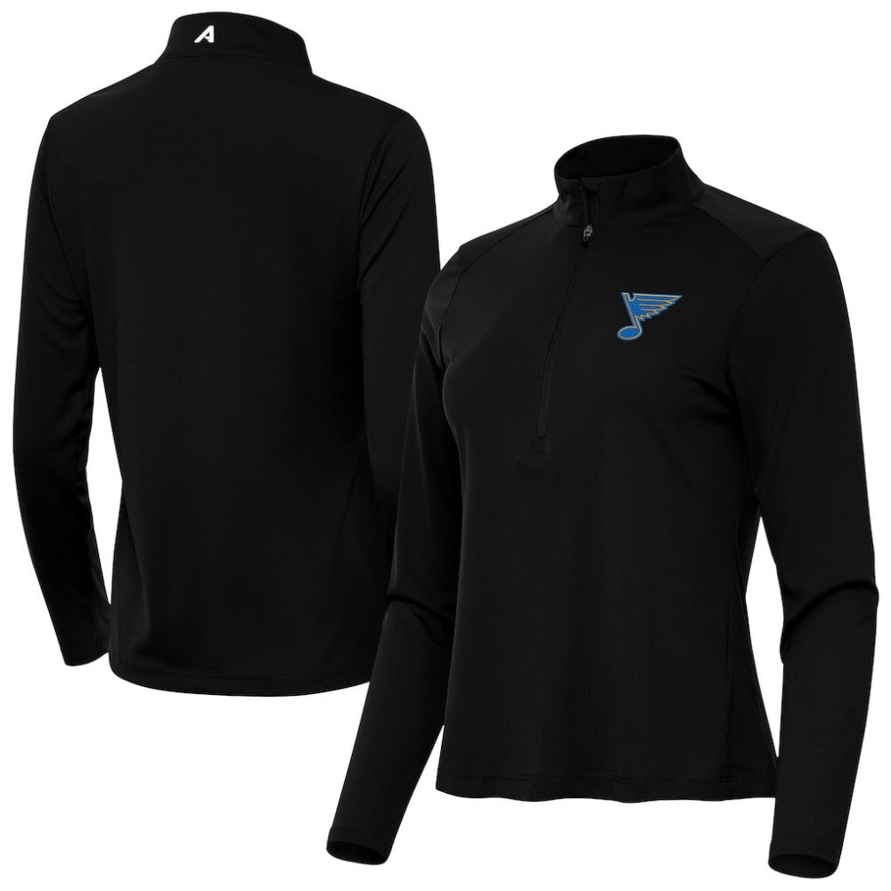 St. Louis Blues Antigua Women's Tribute Half-Zip Pullover - Black | NHL online