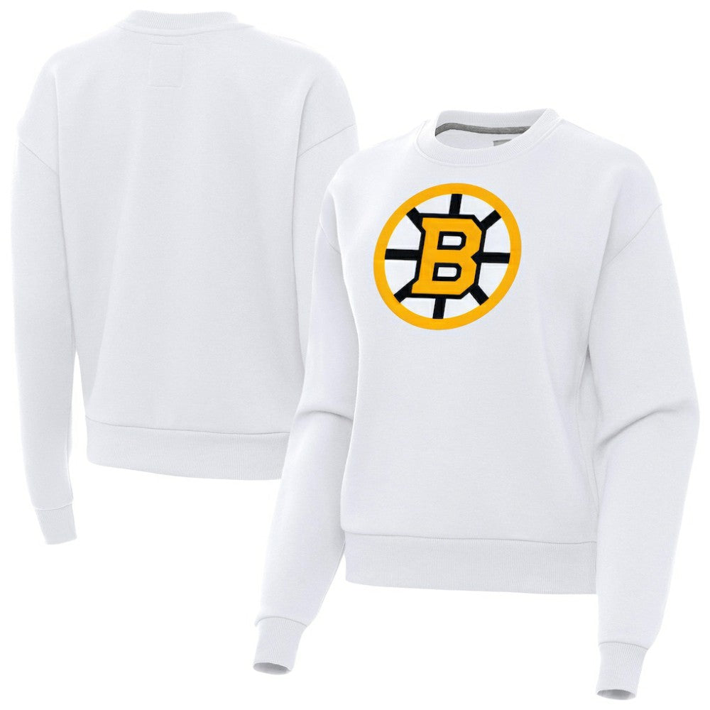 Boston Bruins Antigua Women's Victory Pullover Sweatshirt - White | NHL Lifestyle