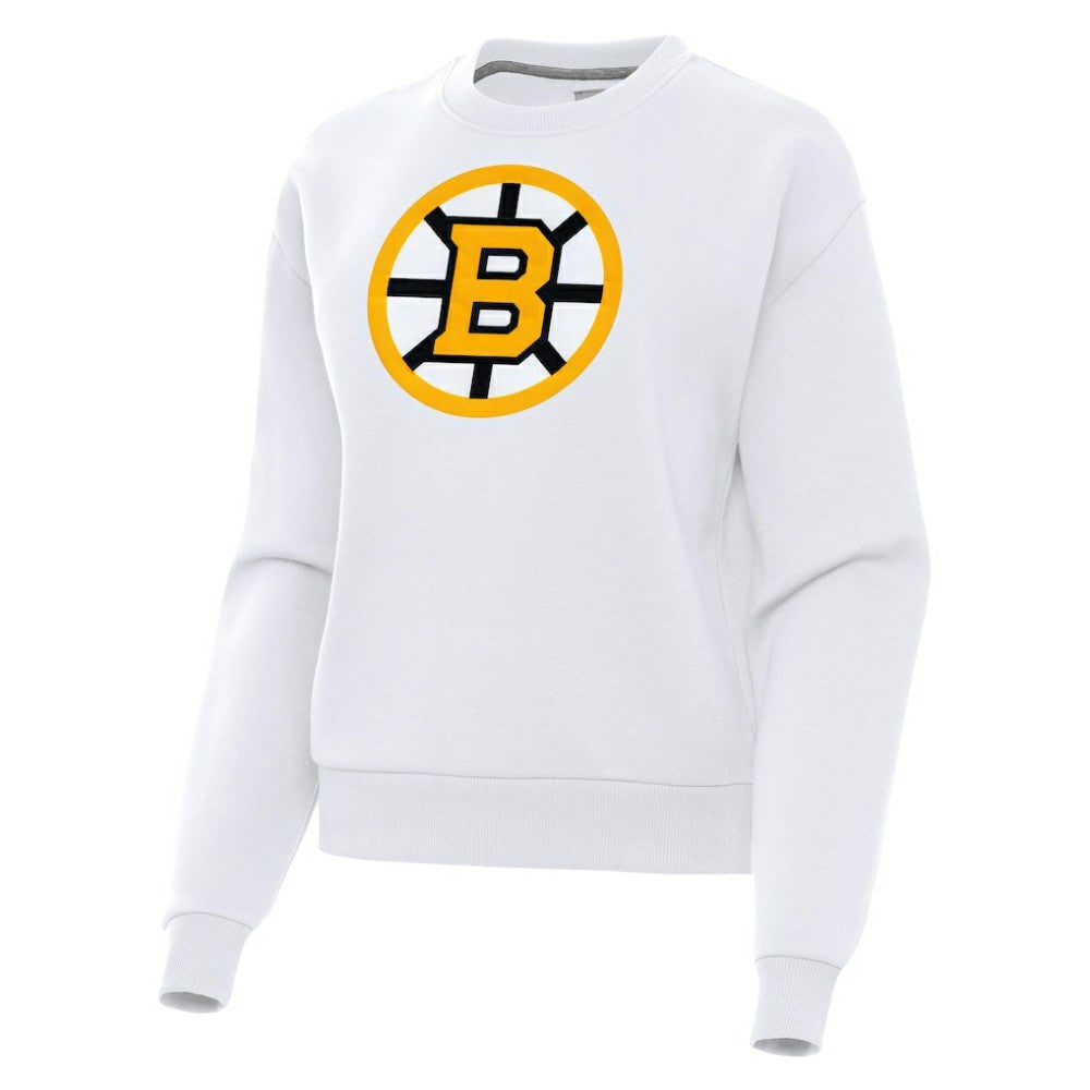 Boston Bruins Antigua Women's Victory Pullover Sweatshirt - White | NHL Lifestyle