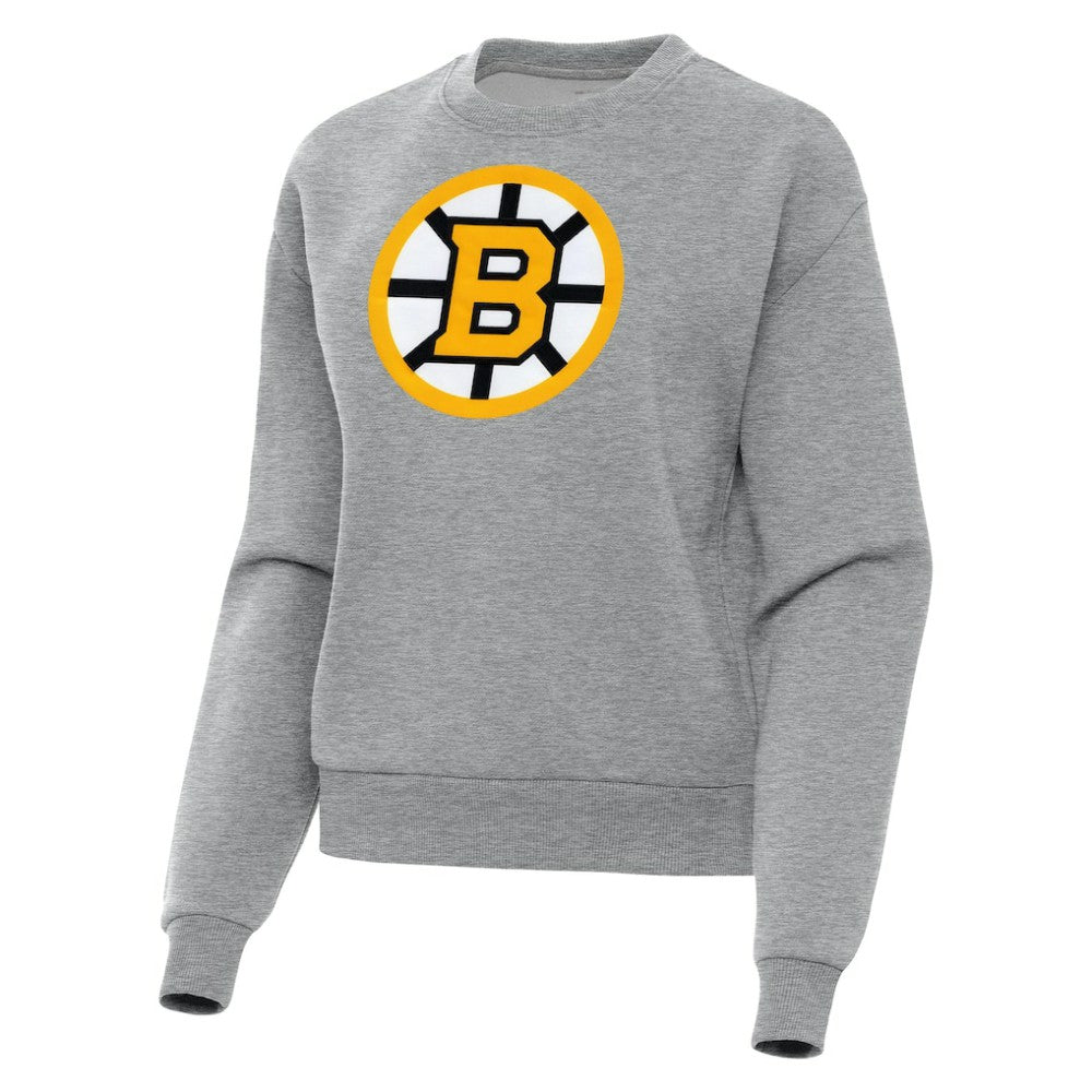 Boston Bruins Antigua Women's Victory Pullover Sweatshirt - Heather Gray | NHL Clearance