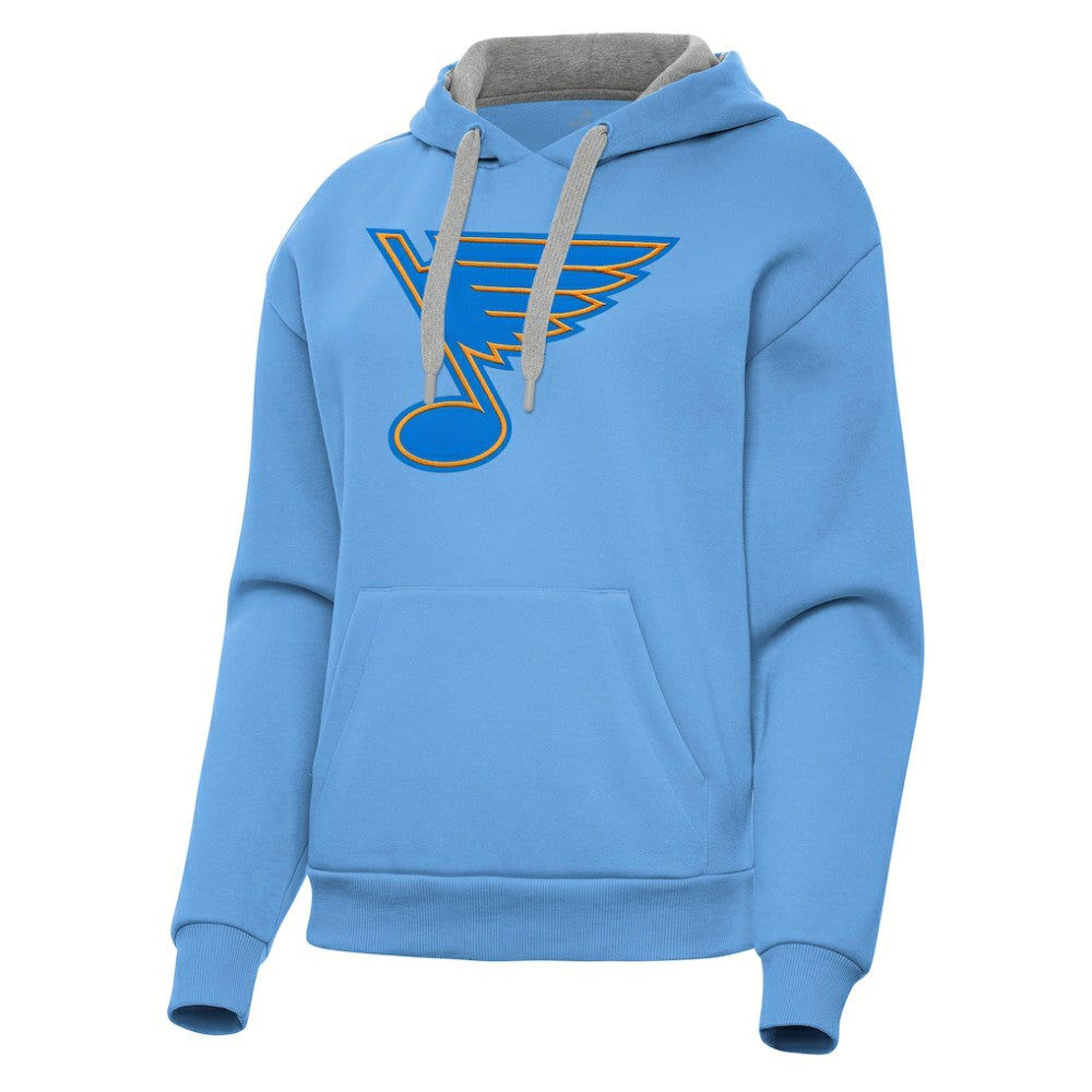 St. Louis Blues Antigua Women's Victory Pullover Hoodie - Blue | NHL Clearance