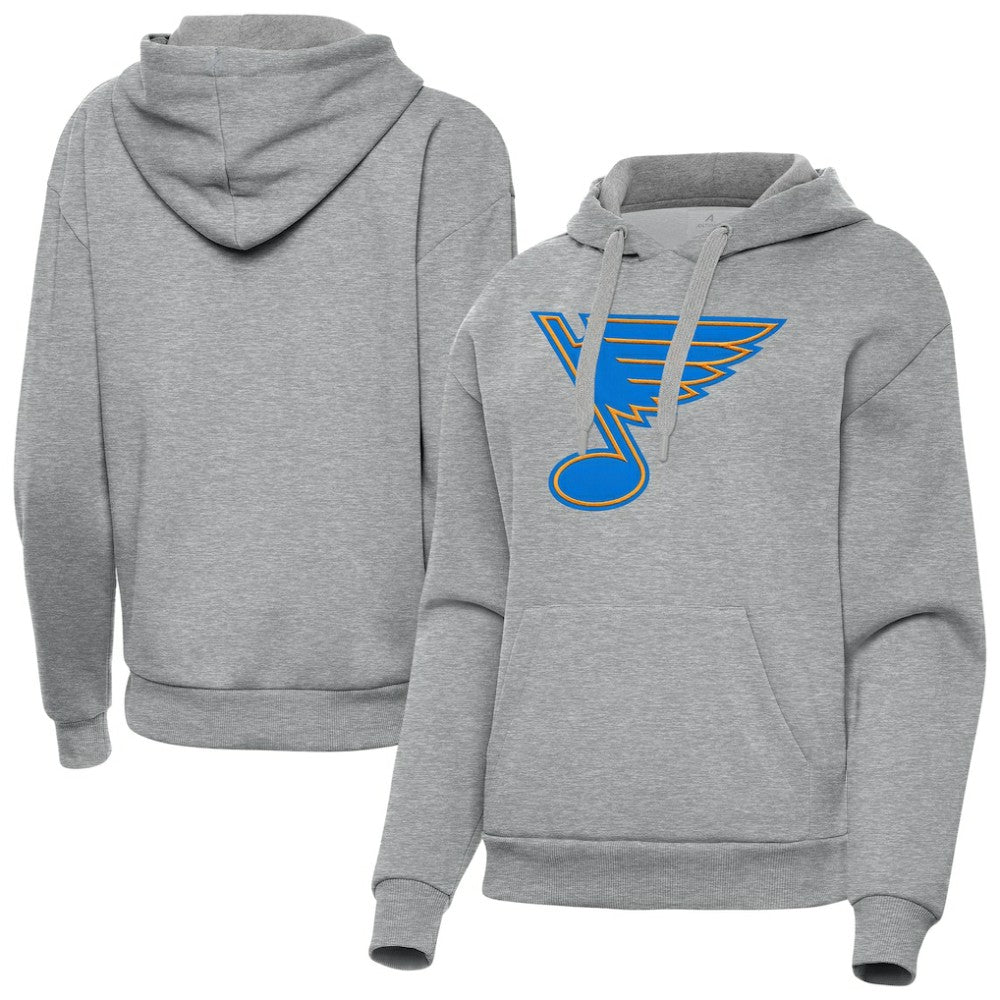St. Louis Blues Antigua Women's Victory Pullover Hoodie - Heather Gray | NHL sale