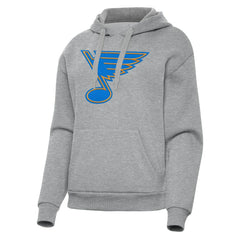 St. Louis Blues Antigua Women's Victory Pullover Hoodie - Heather Gray | NHL sale