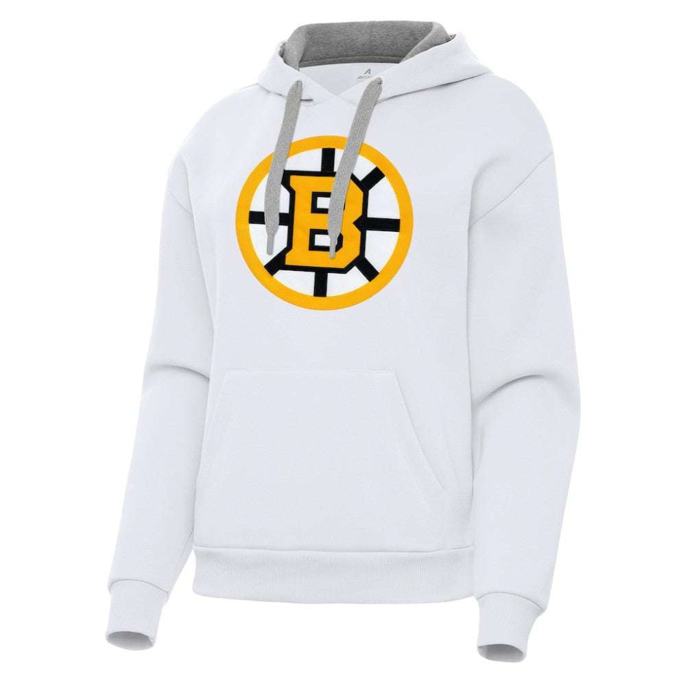 Boston Bruins Antigua Women's Victory Pullover Hoodie - White | NHL Lifestyle