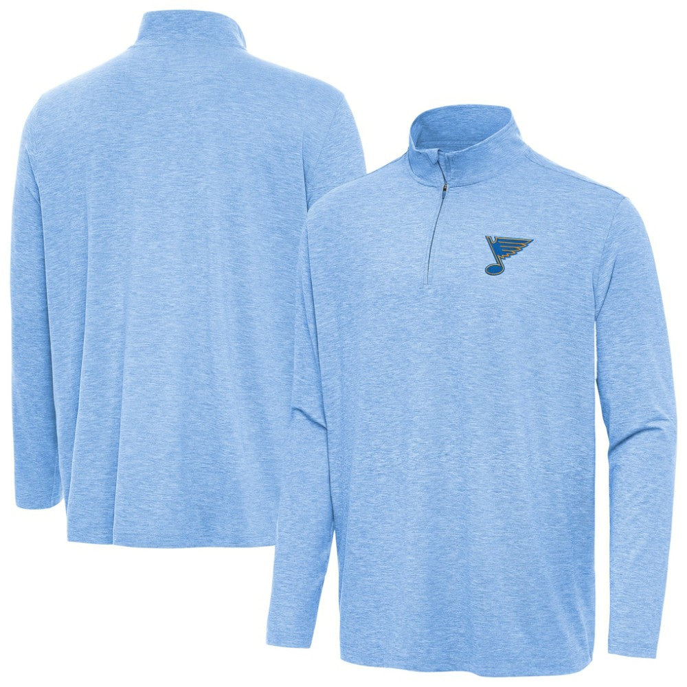 St. Louis Blues Antigua Hunk Lightweight Quarter-Zip Pullover - Heather Blue | NHL discount