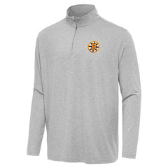 Boston Bruins Antigua Hunk Lightweight Quarter-Zip Pullover - Heather Gray | NHL Lifestyle