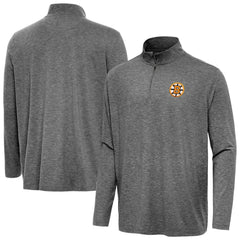 Boston Bruins Antigua Hunk Lightweight Quarter-Zip Pullover - Heather Black | NHL Lifestyle