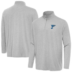 St. Louis Blues Antigua Hunk Lightweight Quarter-Zip Pullover - Heather Gray | NHL on sale