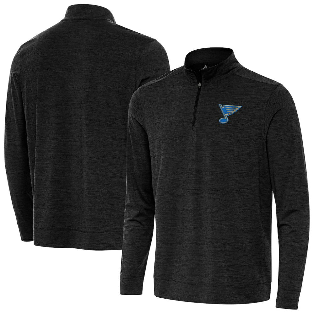 St. Louis Blues Antigua Bright Quarter-Zip Pullover - Heather Black | NHL online