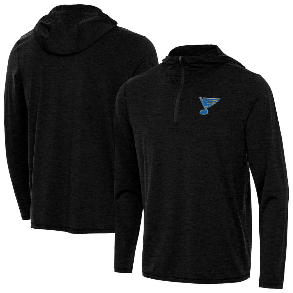 St. Louis Blues Antigua Tidy Quarter-Zip Hoodie - Heather Black | NHL near me