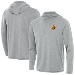 Boston Bruins Antigua Tidy Quarter-Zip Hoodie - Heather Gray | NHL Clearance