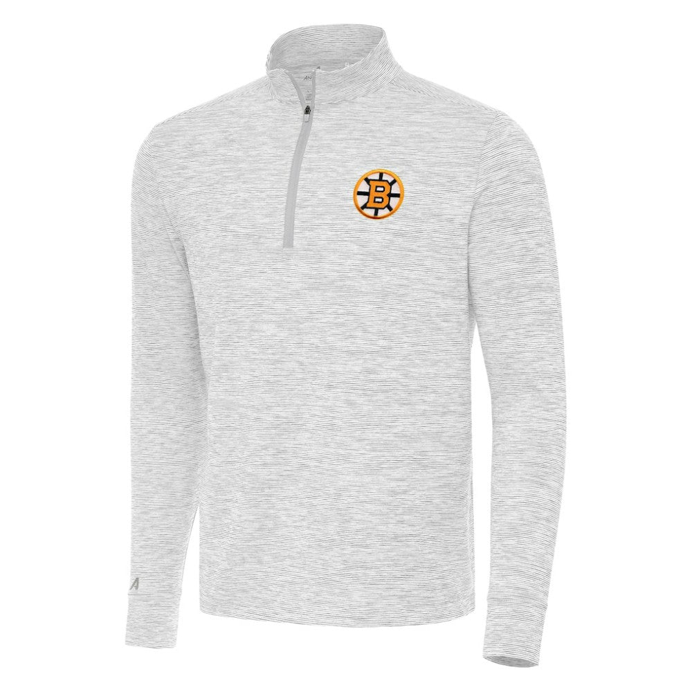 Boston Bruins Antigua Cause Quarter-Zip Jacket - Gray | NHL Lifestyle