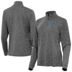 St. Louis Blues Antigua Mentor Long Sleeve Quarter-Zip Mock Polo - Heather Black | NHL discount