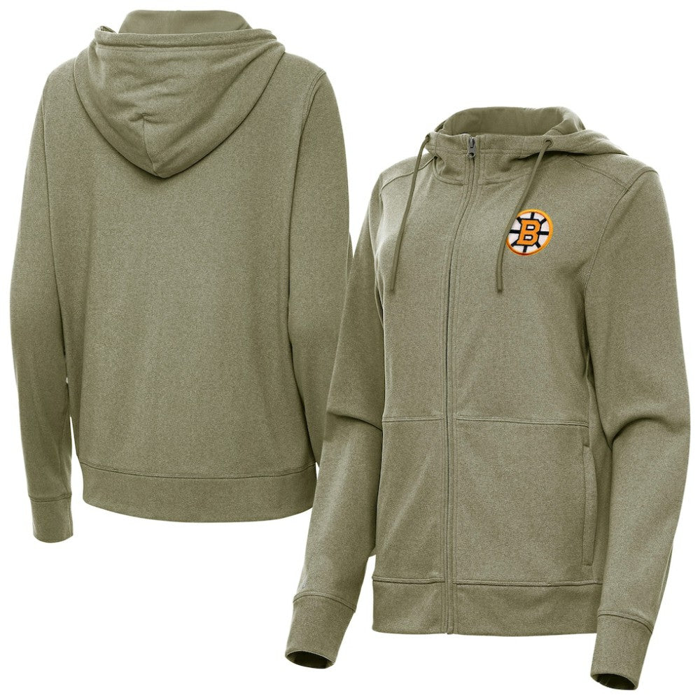 Boston Bruins Antigua Women's Seeker Full-Zip Hoodie - Olive | NHL on sale