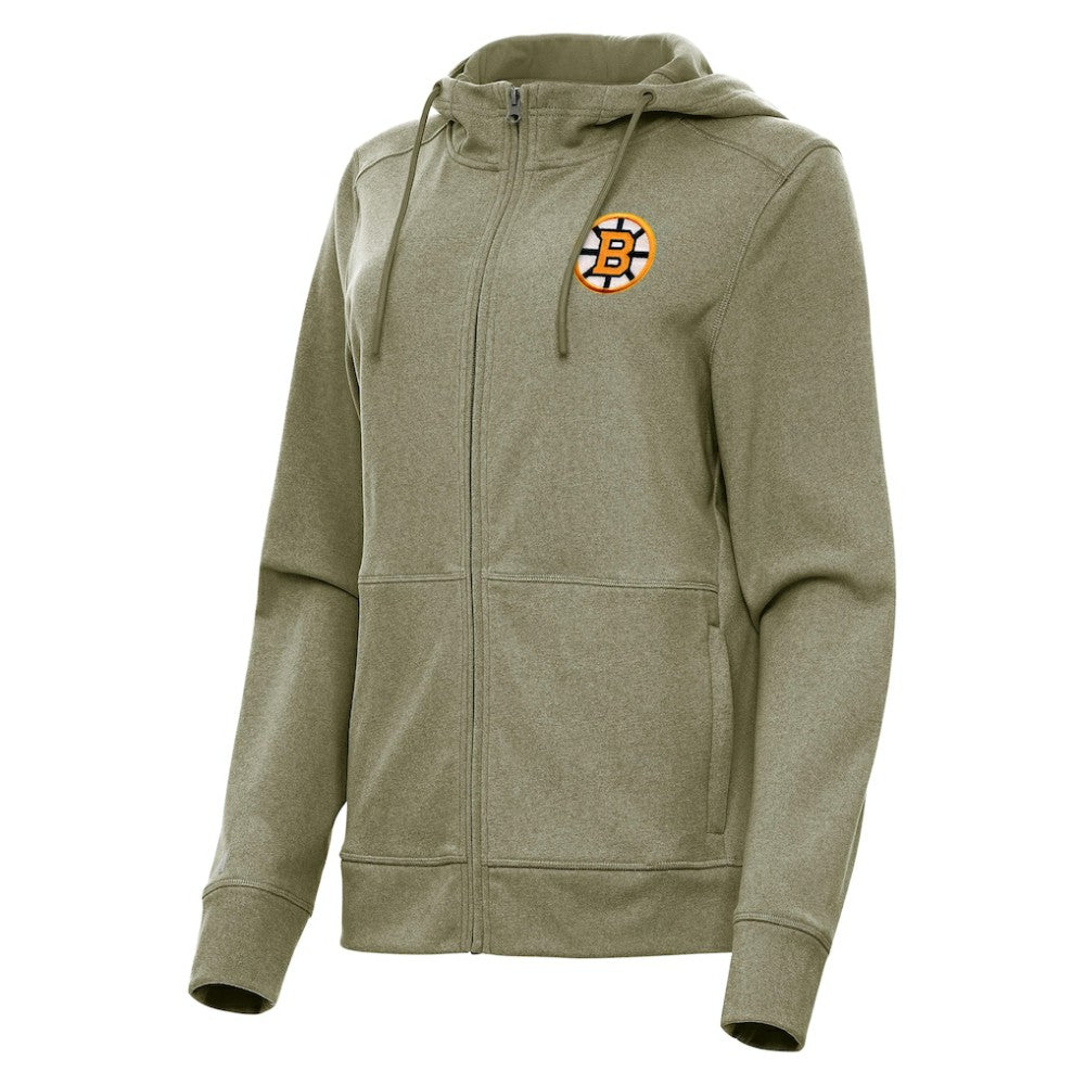 Boston Bruins Antigua Women's Seeker Full-Zip Hoodie - Olive | NHL on sale