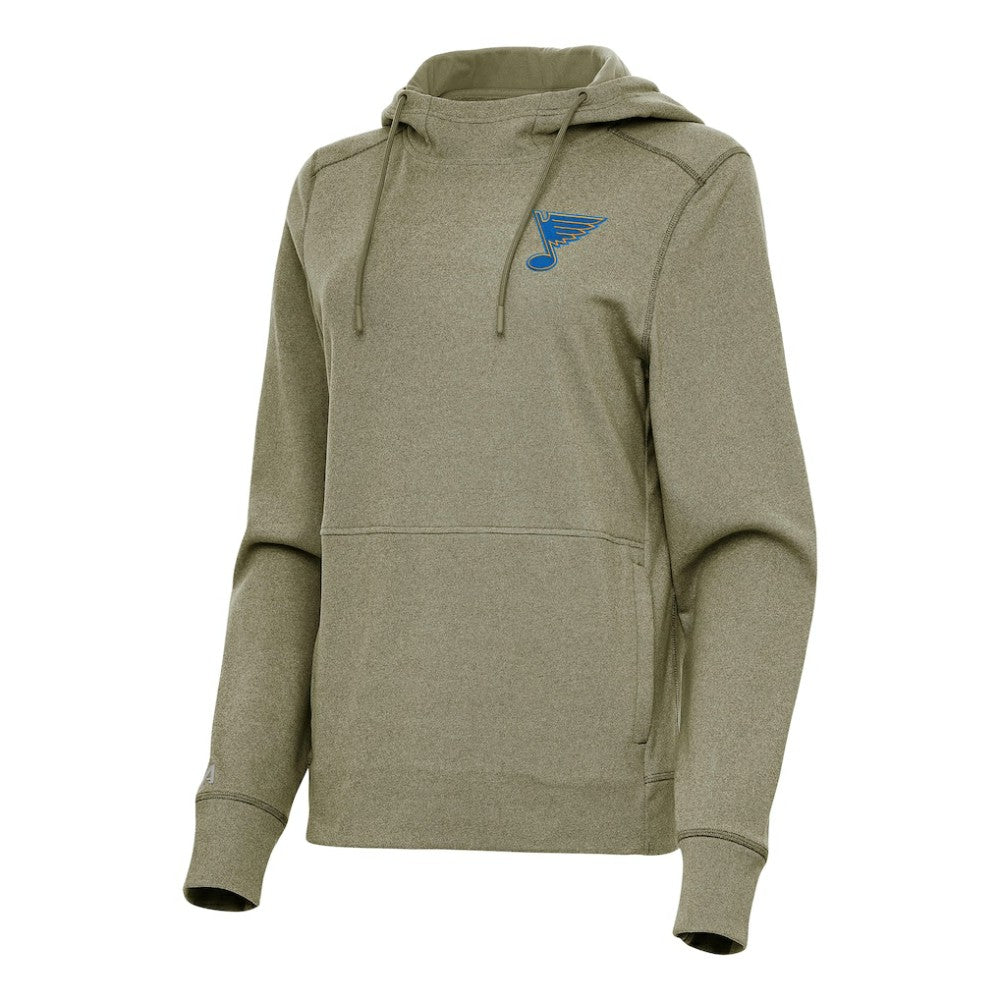 St. Louis Blues Antigua Women's Justice Pullover Hoodie - Olive | NHL sale