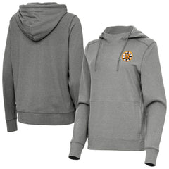 Boston Bruins Antigua Women's Justice Pullover Hoodie - Heather Black | NHL discount