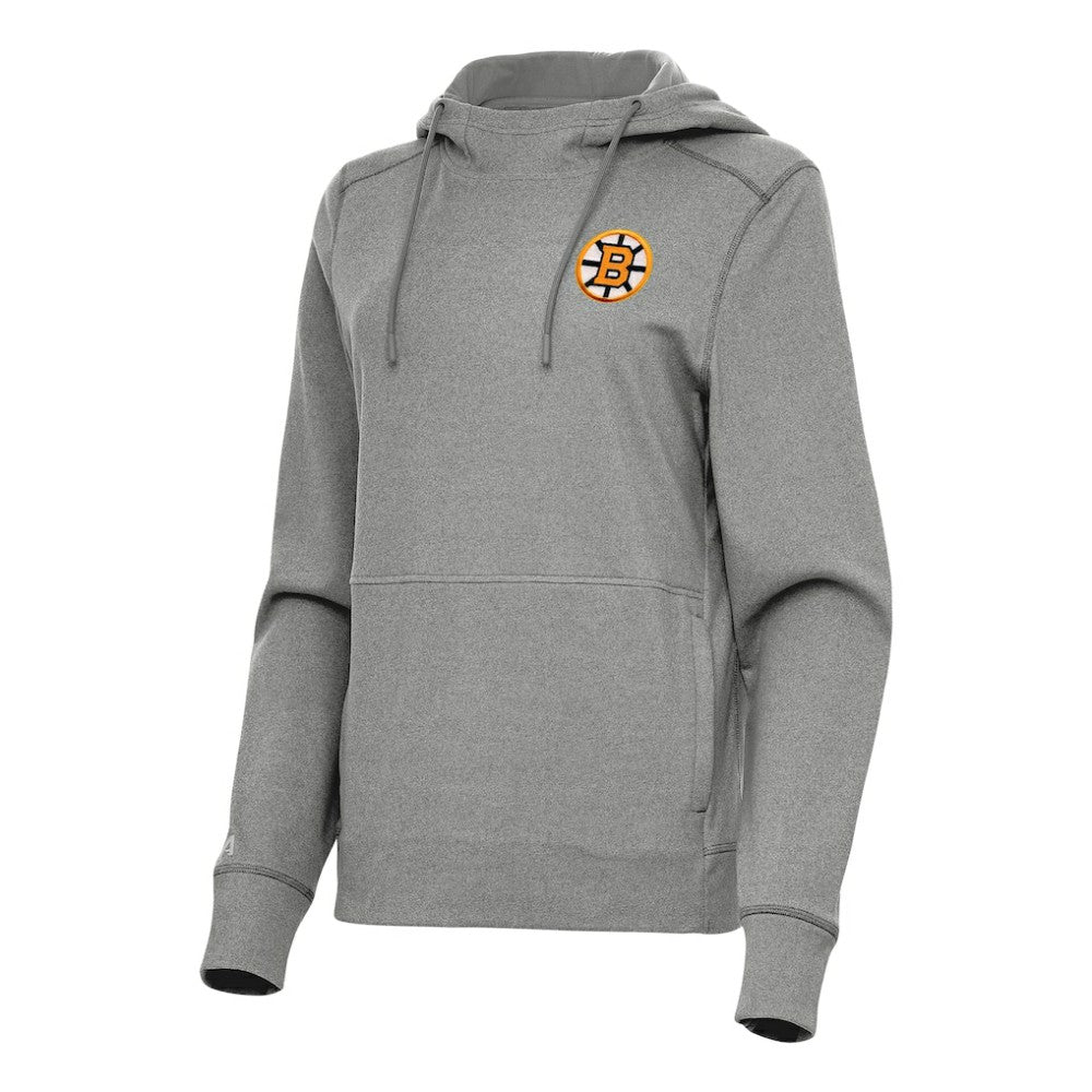 Boston Bruins Antigua Women's Justice Pullover Hoodie - Heather Black | NHL discount