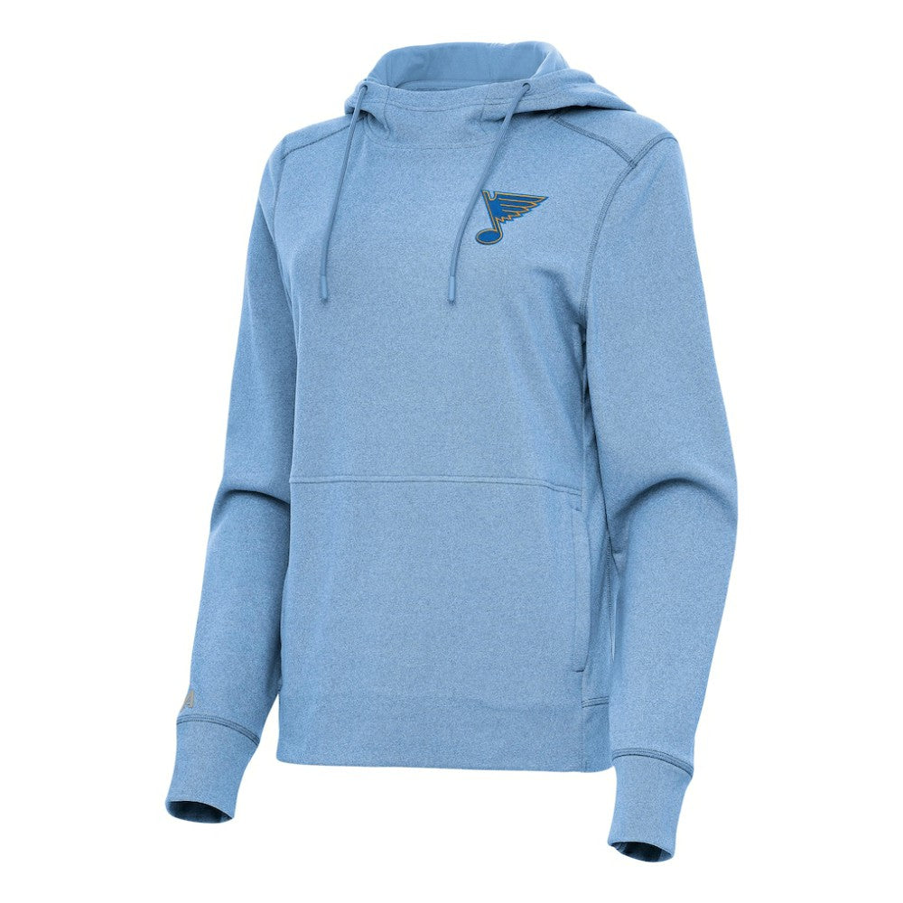 St. Louis Blues Antigua Women's Justice Pullover Hoodie - Heather Blue | NHL on sale