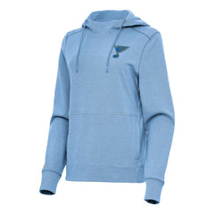 St. Louis Blues Antigua Women's Justice Pullover Hoodie - Heather Blue | NHL on sale
