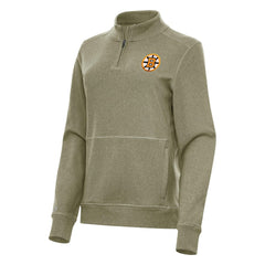 Boston Bruins Antigua Women's Crush Quarter-Zip Pullover - Olive | NHL sale