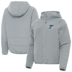 St. Louis Blues Antigua Women's Raglan Universe Full-Zip Hooded Jacket - Gray | NHL discount