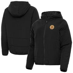 Boston Bruins Antigua Women's Raglan Universe Full-Zip Hooded Jacket - Black | NHL Clearance
