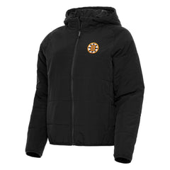Boston Bruins Antigua Women's Raglan Universe Full-Zip Hooded Jacket - Black | NHL Clearance