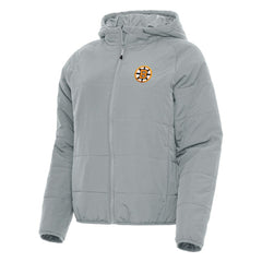 Boston Bruins Antigua Women's Raglan Universe Full-Zip Hooded Jacket - Gray | NHL Lifestyle