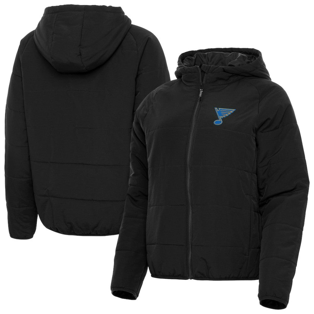 St. Louis Blues Antigua Women's Raglan Universe Full-Zip Hooded Jacket - Black | NHL discount
