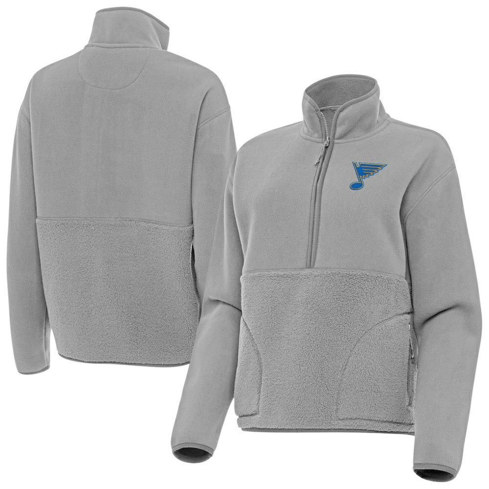 St. Louis Blues Antigua Women's Figure Half-Zip Pullover - Gray | NHL sale