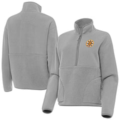 Boston Bruins Antigua Women's Figure Half-Zip Pullover - Gray | NHL Lifestyle