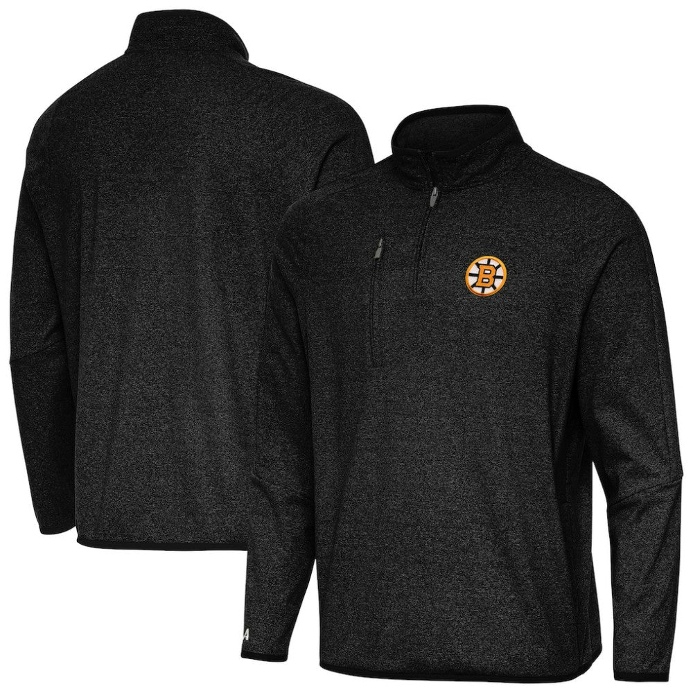 Boston Bruins Antigua Certain Tri-Blend Quarter-Zip Top - Heather Black | NHL sale