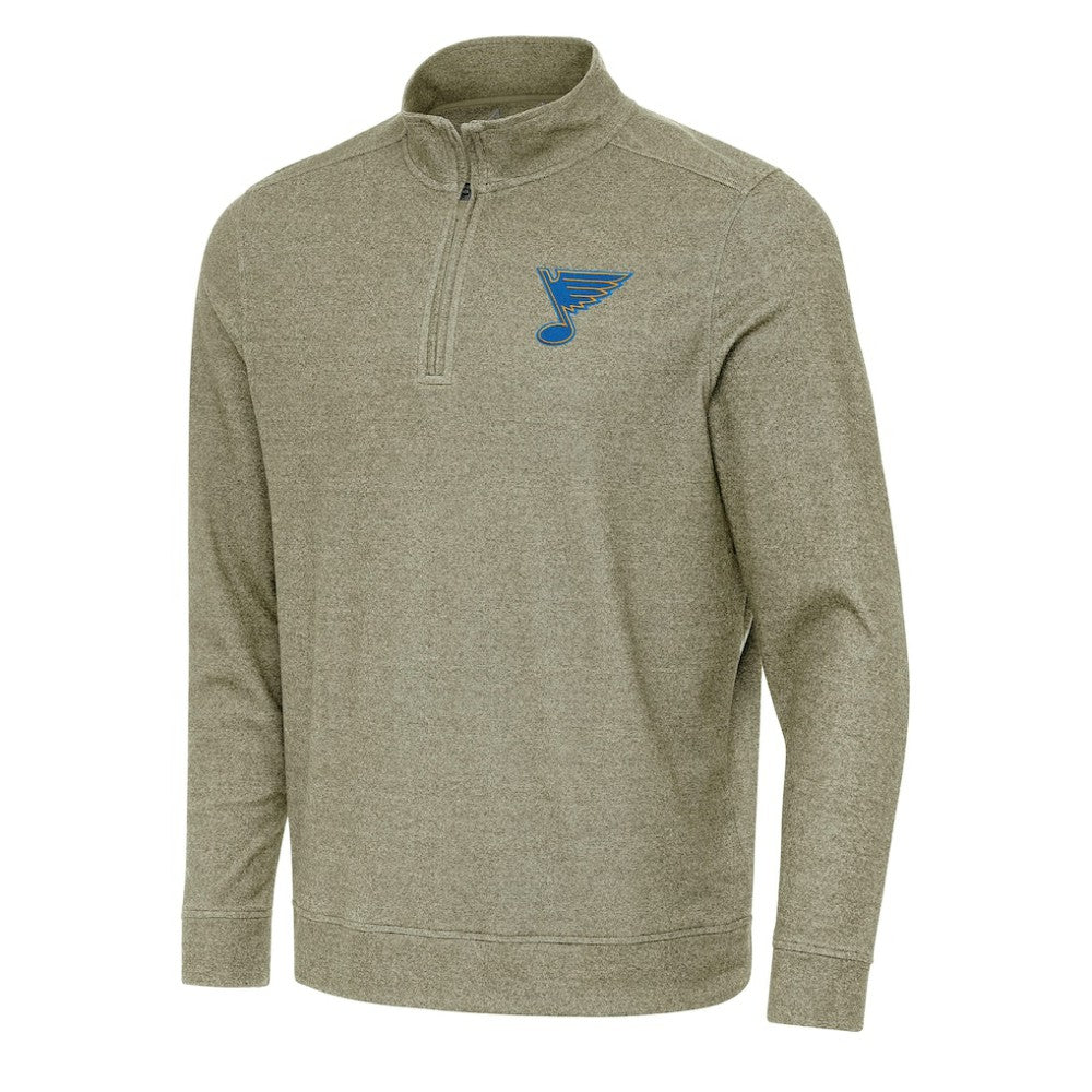 St. Louis Blues Antigua Subtle Quarter-Zip Sweatshirt - Olive | NHL near me