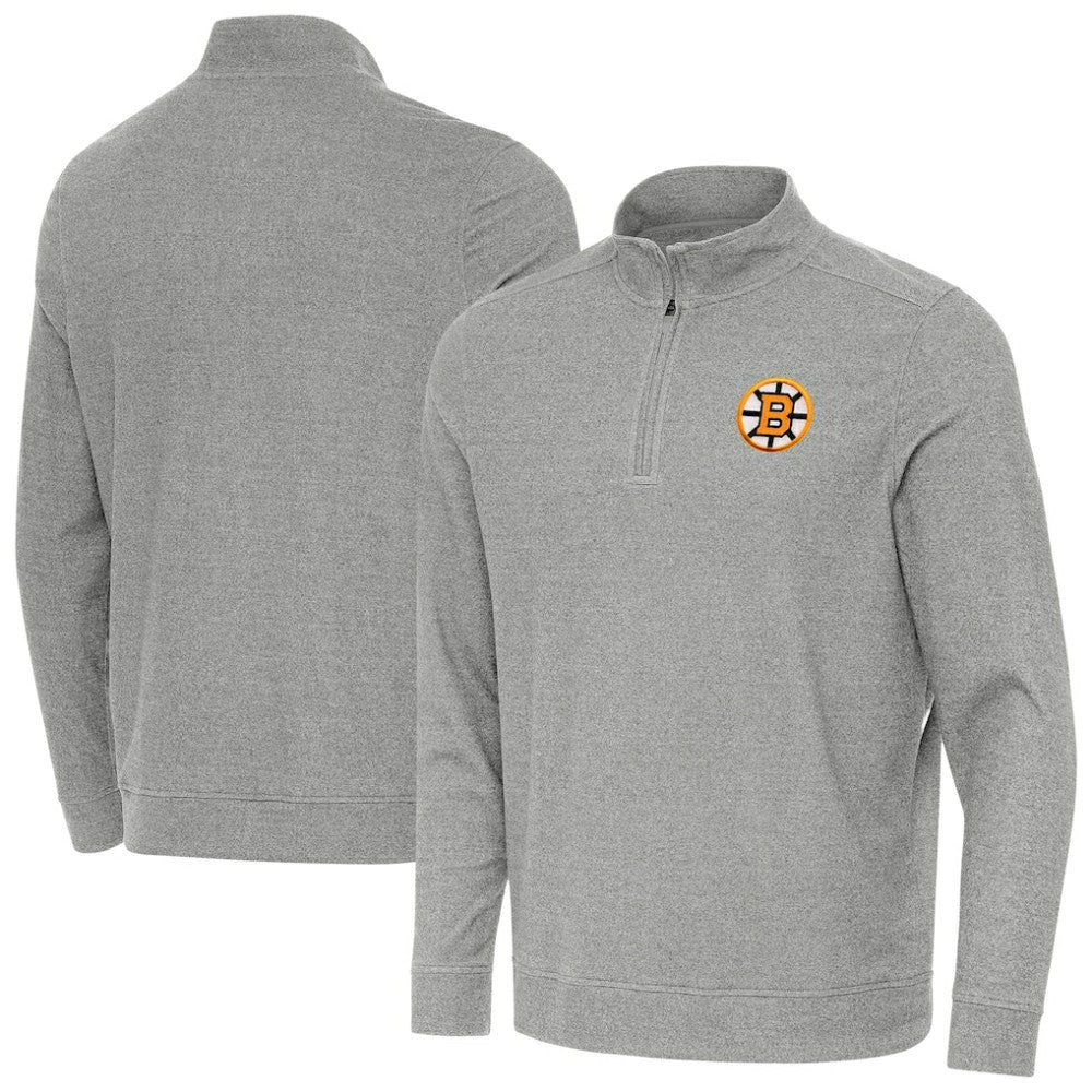 Boston Bruins Antigua Subtle Quarter-Zip Sweatshirt - Heather Gray | NHL sale