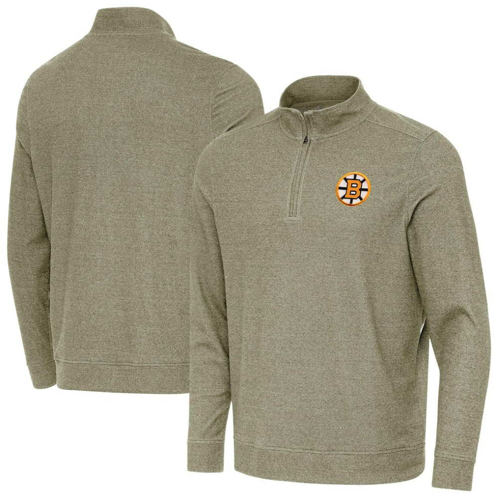 Boston Bruins Antigua Subtle Quarter-Zip Sweatshirt - Olive | NHL discount