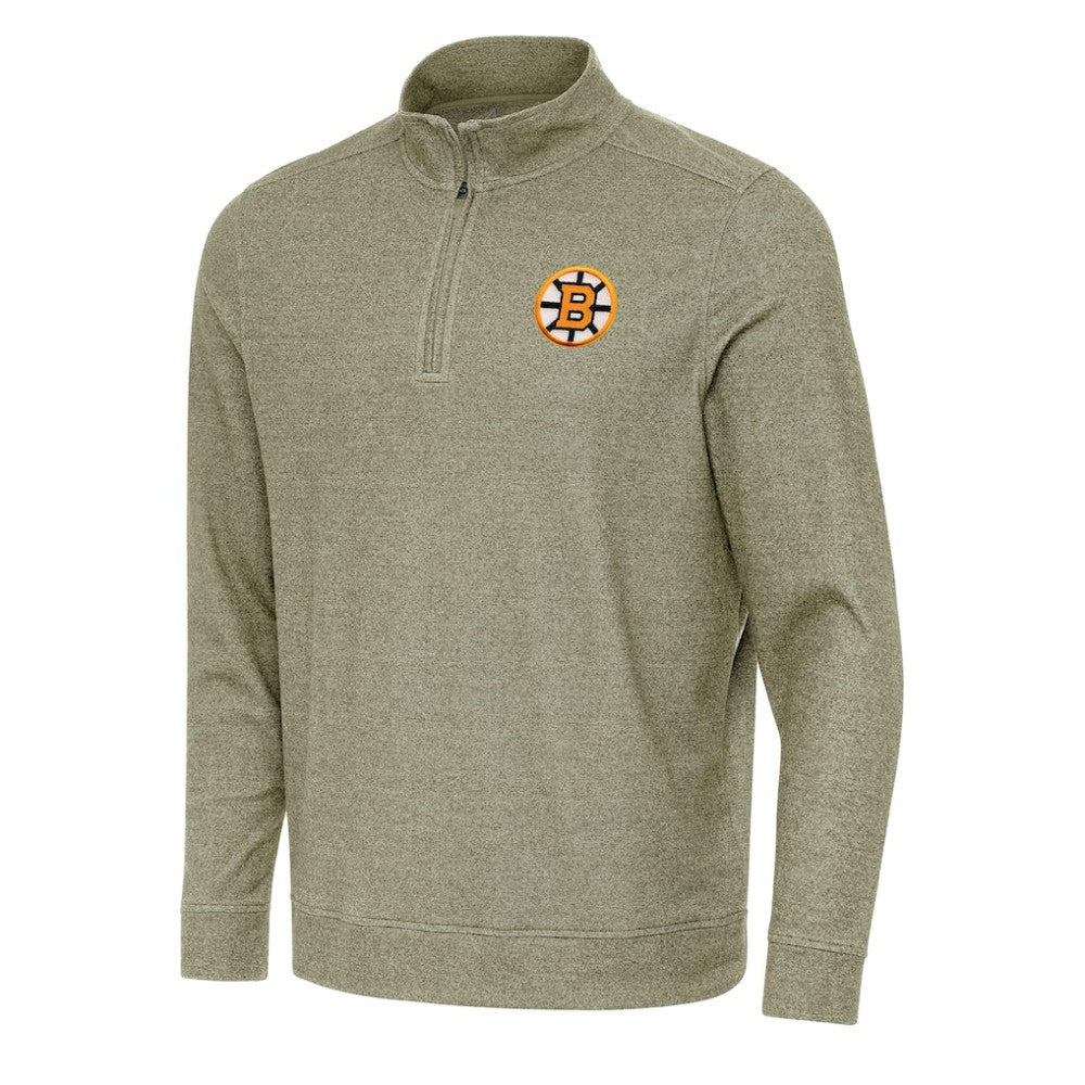 Boston Bruins Antigua Subtle Quarter-Zip Sweatshirt - Olive | NHL discount