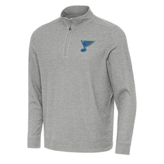 St. Louis Blues Antigua Subtle Quarter-Zip Sweatshirt - Heather Gray | NHL Lifestyle