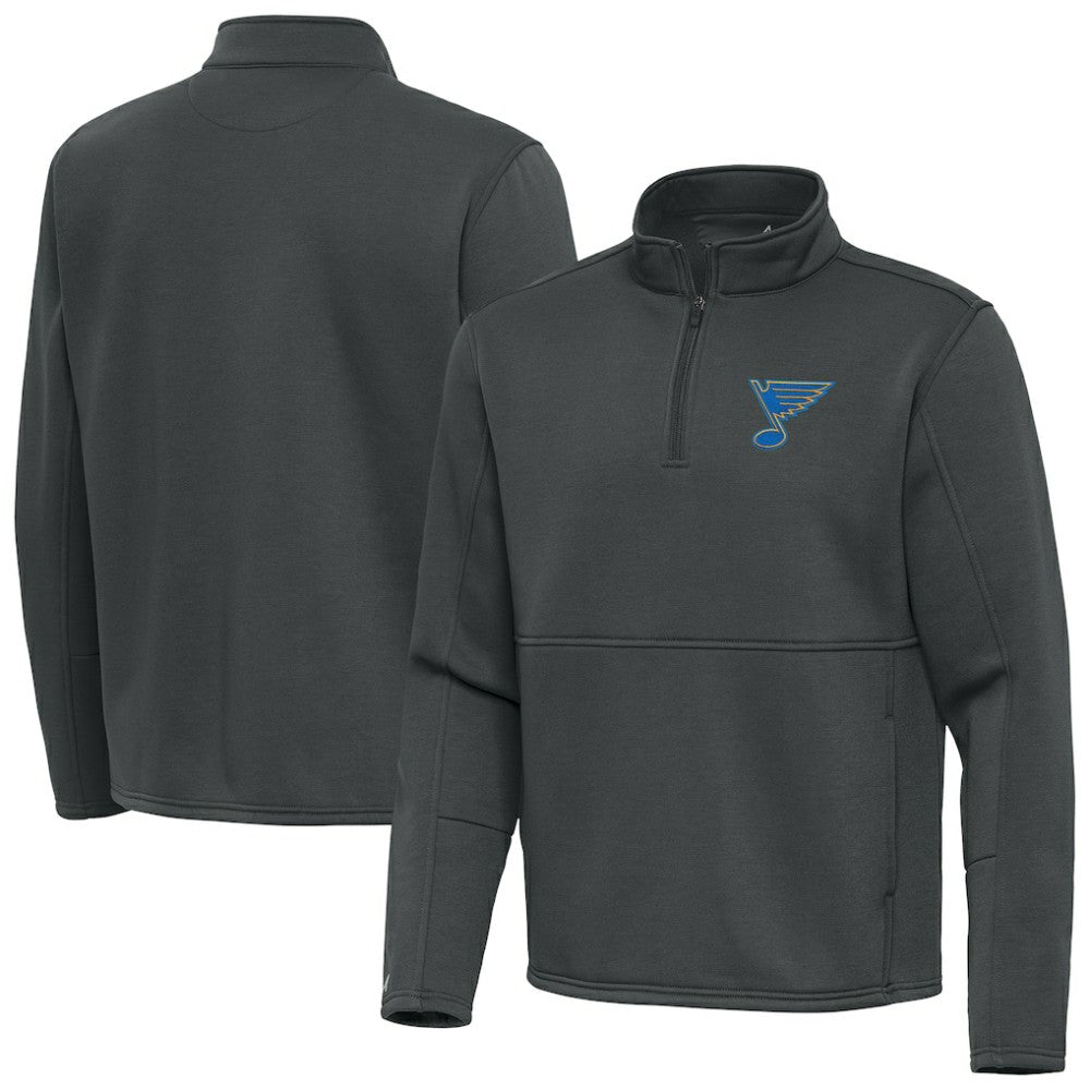 St. Louis Blues Antigua Twist Quarter-Zip Pullover Jacket - Pewter | NHL online